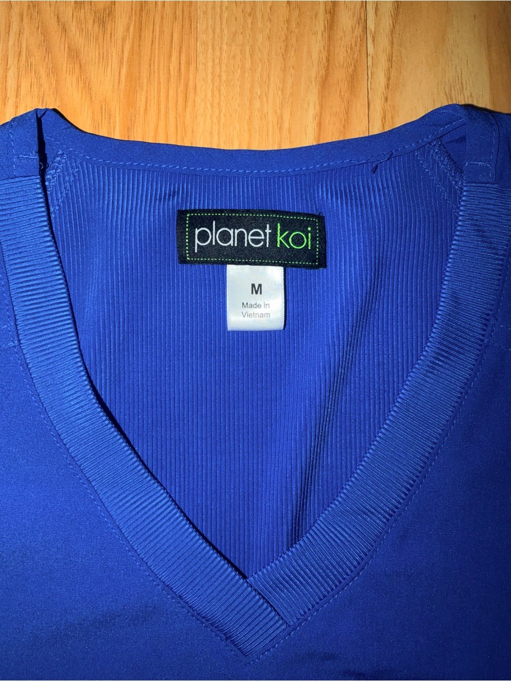Planet Koi Women's V-Neck Scrub Top - Royal Blue